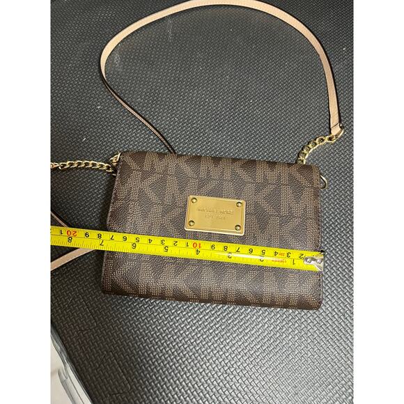 Michael Kors Jet Set Brown Large Phone‎ Crossbody Bag Brown Womens Purse - Picture 9 of 9